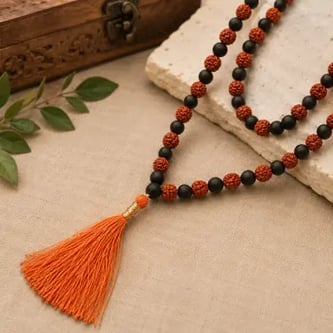 108 Beads Karungali and Rudraksha Mala
