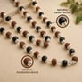 108 Beads Rudraksha & Karungali Mala with 925 Sterling Silver Capping