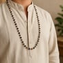 108 Beads Rudraksha & Karungali Mala with 925 Sterling Silver Capping