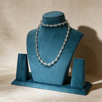 10MM Clear Quartz (Sphatik) Silver 108 Beads Japa Mala