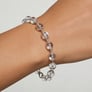10MM Clear Quartz (Sphatik) Silver Bracelet