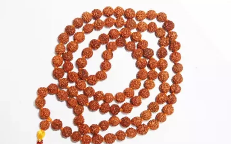 3 Mukhi Nepali Rudraksha Mala - 10x6 MM