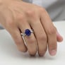 925 Pure Sterling Silver Men's Blue Sapphire Ring 