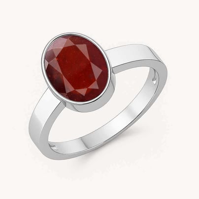 925 Sterling Silver Hessonite Gomed (Garnet) Ring for Him