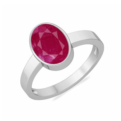 925 Sterling Silver Manik (Ruby) Ring for Him