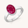 925 Sterling Silver Manik (Ruby) Ring for Him