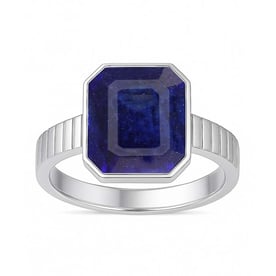 925 Sterling Silver Modern Blue Sapphire Ring For Men