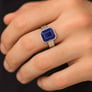 925 Sterling Silver Modern Blue Sapphire Ring For Men