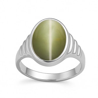 925 Sterling Silver Modern Cat's Eye Ring For Men