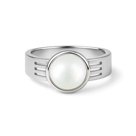 925 Sterling Silver Modern Pearl Ring For Men