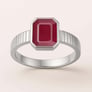 925 Sterling Silver Modern Ruby Ring For Men