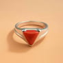925 Sterling Silver Modern Tikona Moonga Ring For Men