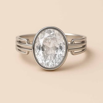 925 Sterling Silver Modern Zircon Ring For Men