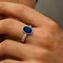 925 Sterling Silver Neelam (Blue Sapphire) Ring for Him