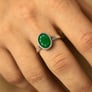925 Sterling Silver Panna (Emerald) Ring for Him