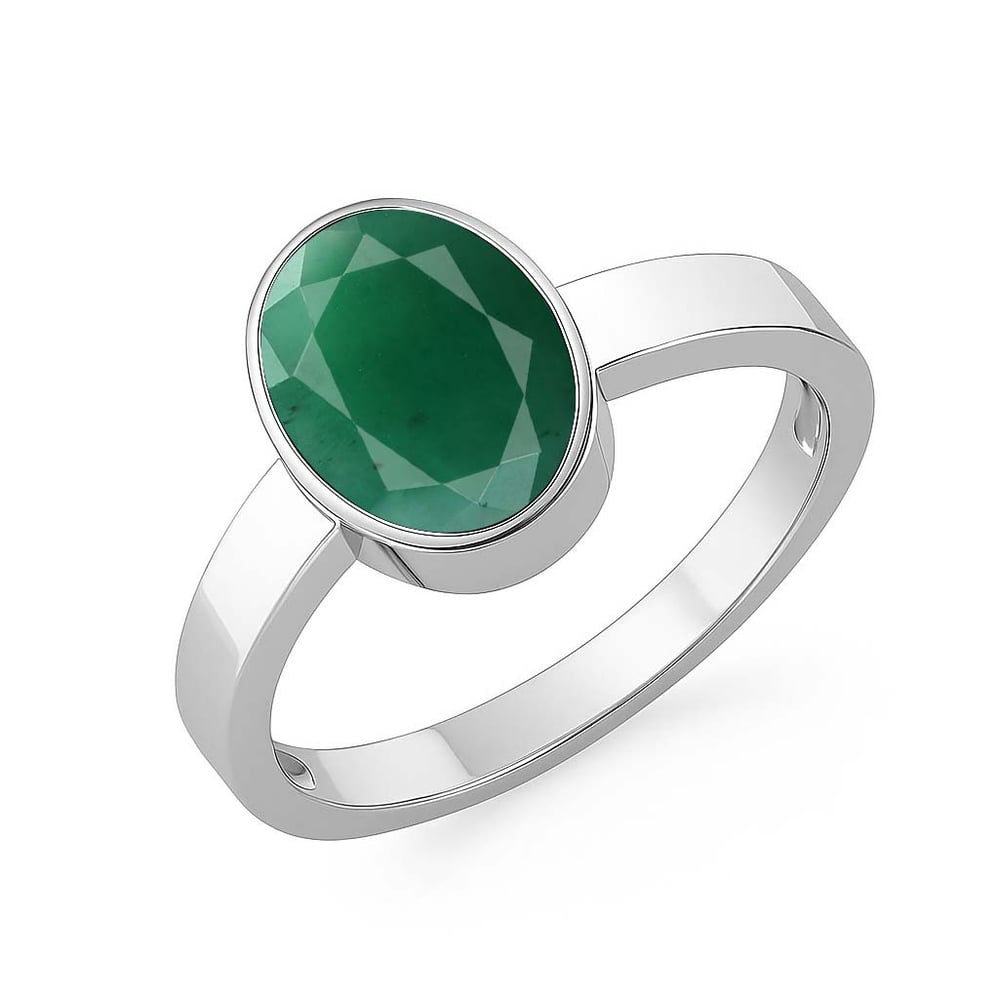 925 Sterling Silver Panna (Emerald) Ring for Him