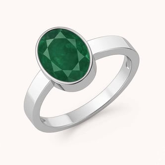 925 Sterling Silver Panna (Emerald) Ring for Him