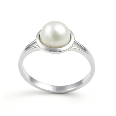 925 Sterling Silver Pearl Gemstone Ladies’ Ring