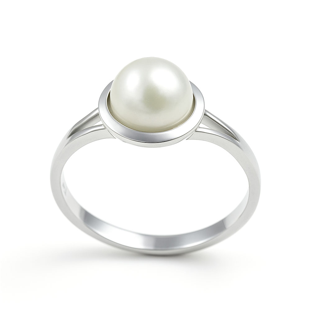 925 Sterling Silver Pearl Gemstone Ladies’ Ring