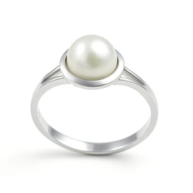 925 Sterling Silver Pearl Gemstone Ladies’ Ring
