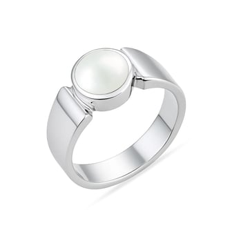 925 Sterling Silver Pearl (Moti) Ring for Him