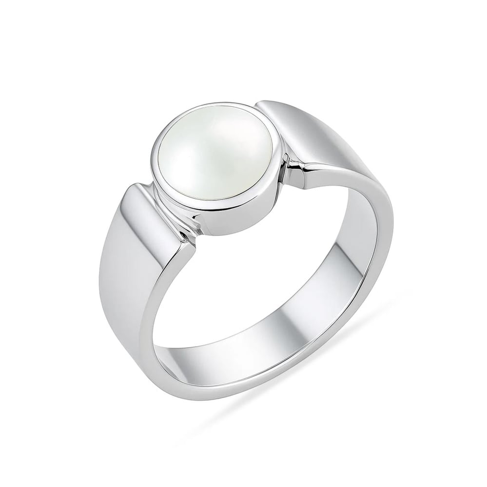 925 Sterling Silver Pearl (Moti) Ring for Him
