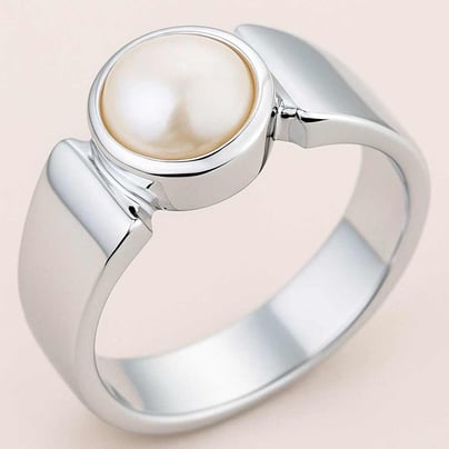 925 Sterling Silver Pearl (Moti) Ring for Him
