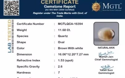 Akik - 11.68 Carat Limited Quality QCA-16394