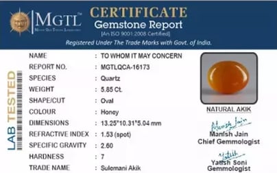 Akik - 5.85 Carat Limited Quality  QCA-16173