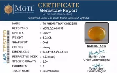 Akik - 6.04 Carat Limited Quality  QCA-16157