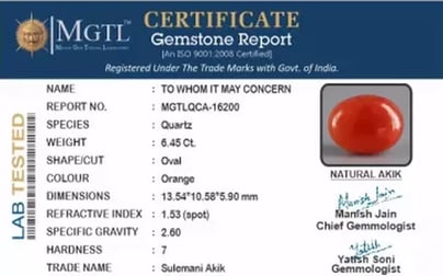 Akik - 6.45 Carat Limited Quality  QCA-16200