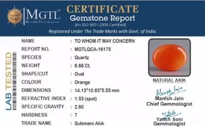 Akik - 6.66 Carat Limited Quality  QCA-16175