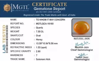 Akik - 7.55 Carat Limited Quality  QCA-16160