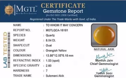 Akik - 8.04 Carat Limited Quality  QCA-16181