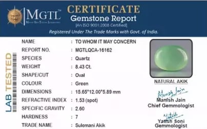 Akik - 8.43 Carat Limited Quality  QCA-16162