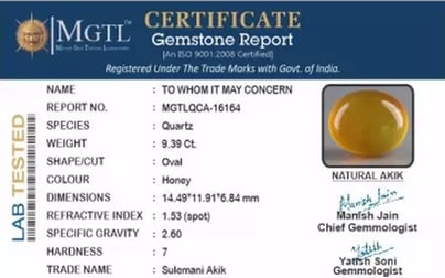 Akik - 9.39 Carat Limited Quality  QCA-16164