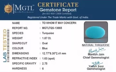 Arizona Turquoise - 1.87 Carat Rare Quality TQS-13665