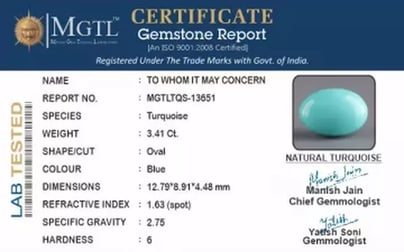 Arizona Turquoise - 3.41 Carat Rare Quality TQS-13651