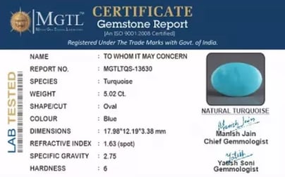 Arizona Turquoise - 5.02 Carat Limited Quality TQS-13630