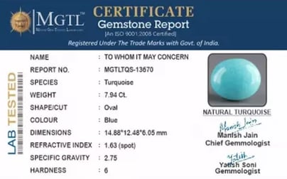 Arizona Turquoise - 7.94 Carat Limited Quality TQS-13670