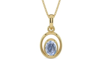 Ashtadhatu Ceylon Blue Sapphire Pendant Fine Quality (P12)