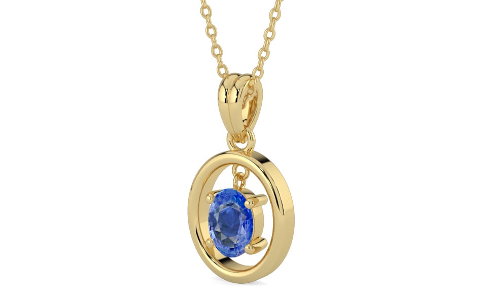 Ashtadhatu Ceylon Blue Sapphire Pendant Limited Quality (P2)
