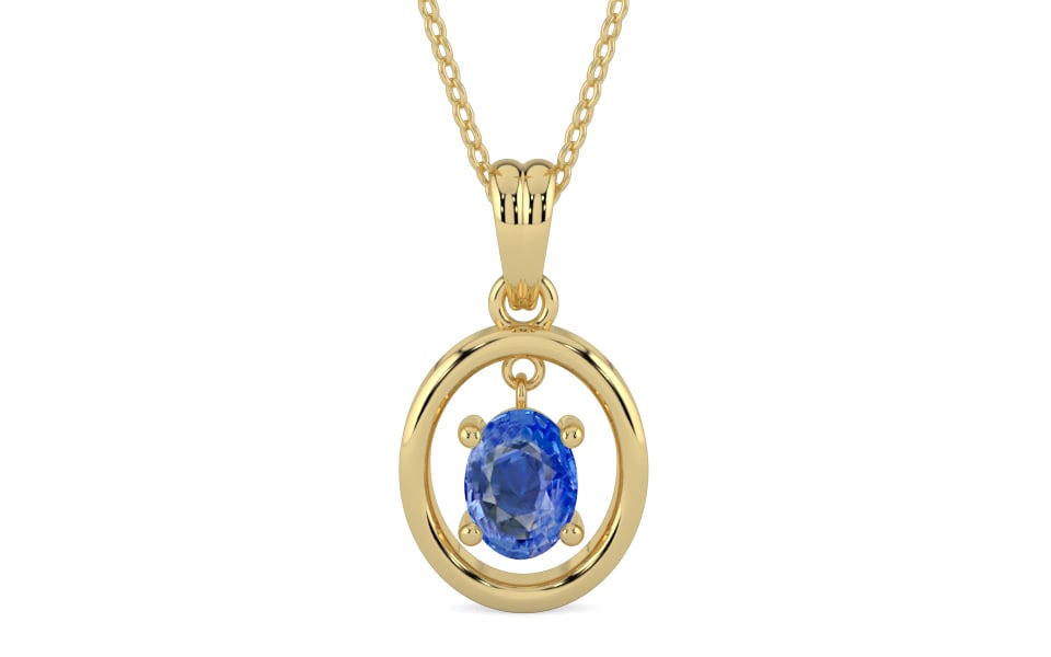 Ashtadhatu Ceylon Blue Sapphire Pendant Limited Quality (P2)
