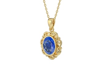 Ashtadhatu Ceylon Blue Sapphire Pendant Limited Quality (P5)