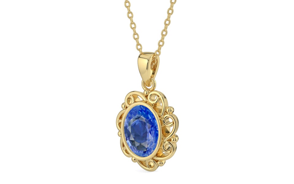 Ashtadhatu Ceylon Blue Sapphire Pendant Limited Quality (P5)