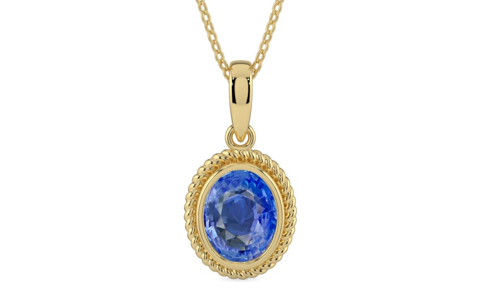 Ashtadhatu Ceylon Blue Sapphire Pendant Limited Quality (P7)