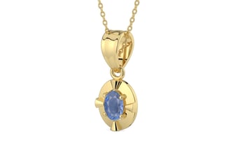 Ashtadhatu Ceylon Blue Sapphire Pendant Prime Quality (P11)