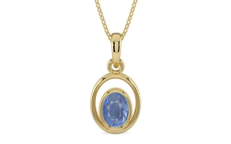 Ashtadhatu Ceylon Blue Sapphire Pendant Prime Quality (P12)