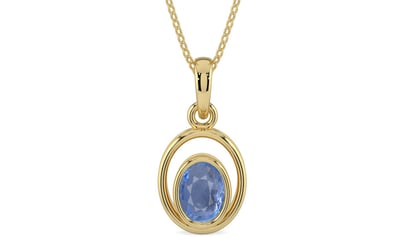 Ashtadhatu Ceylon Blue Sapphire Pendant Prime Quality (P12)