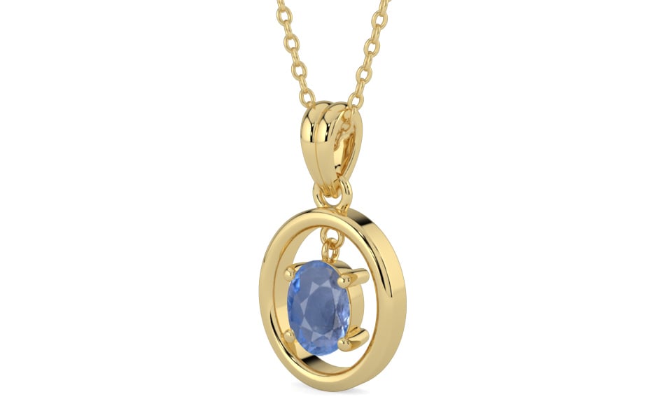 Ashtadhatu Ceylon Blue Sapphire Pendant Prime Quality (P2)